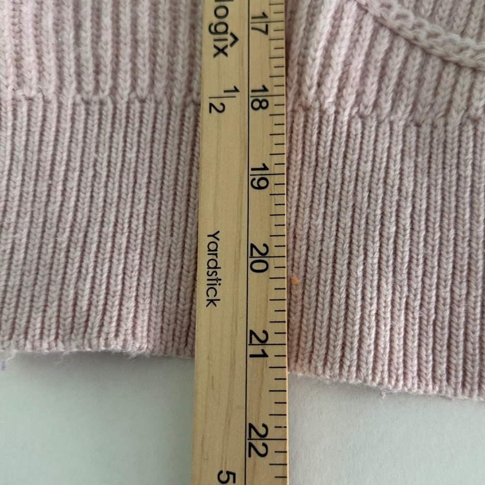 White House Black Market Pink Cowl Neck Cashmere Wool Blend Cable Knit Sweater L - Picture 8 of 9
